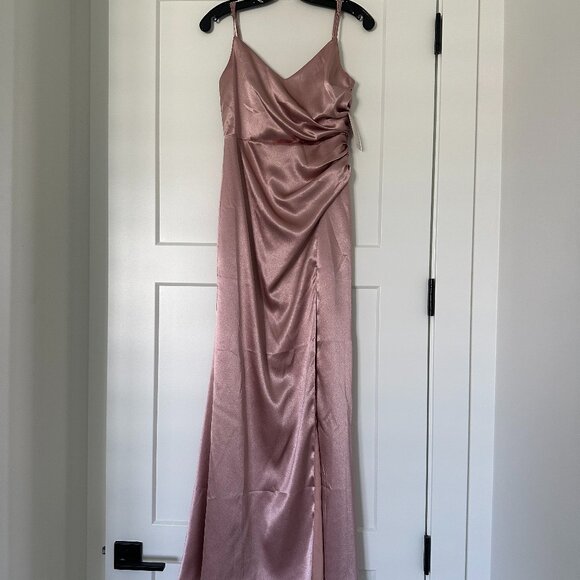 NWT Birdy Grey Catherine English Rose Shiny Satin Bridesmaid Dress - Picture 5 of 6